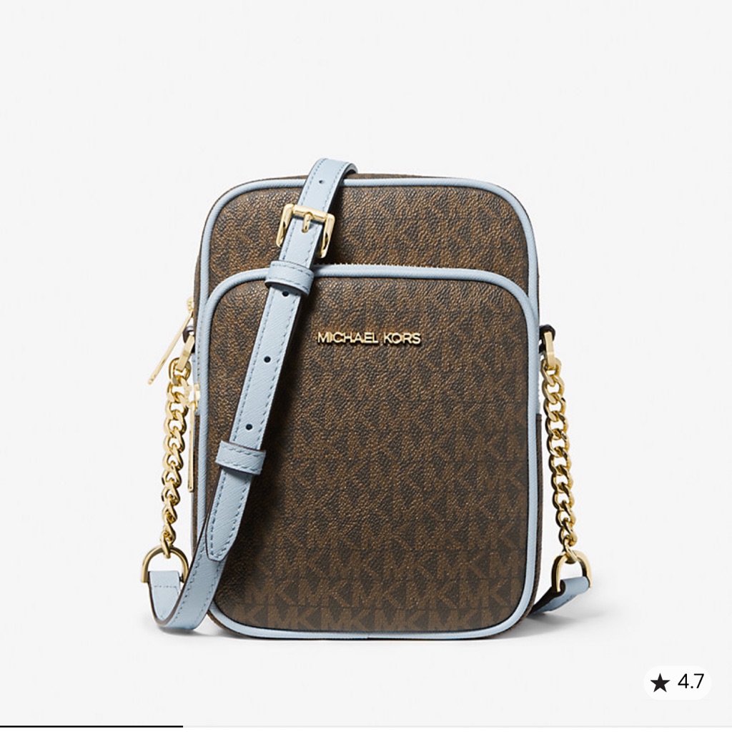 Michael Kors Brown And Light Blue Crossbody Bag